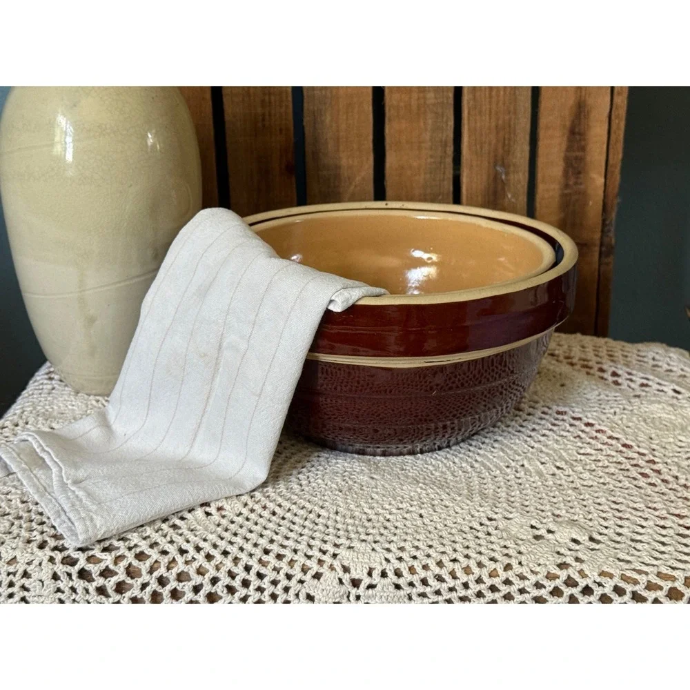 Vintage USA Ringware Stoneware Mixing Bowls 8